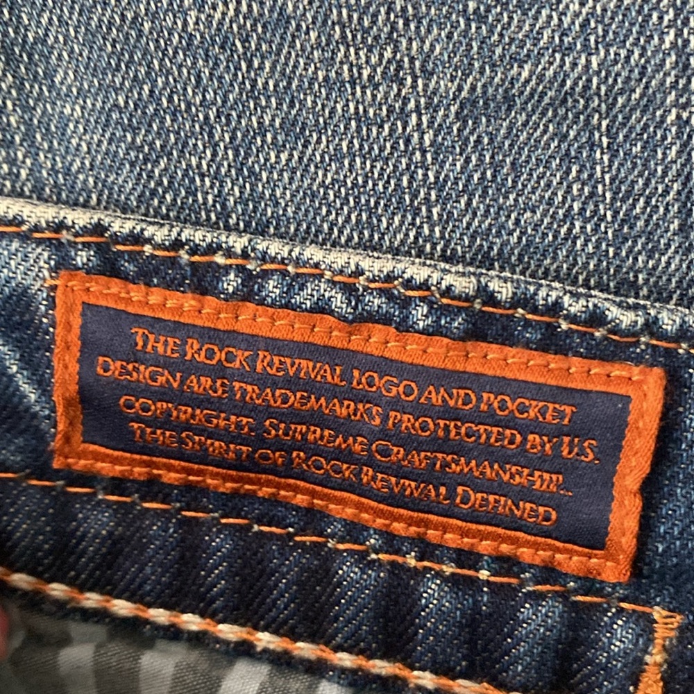 Vintage men’s Rock Revival denim Mick boot cut jeans size 36x30 - Picture 11 of 15